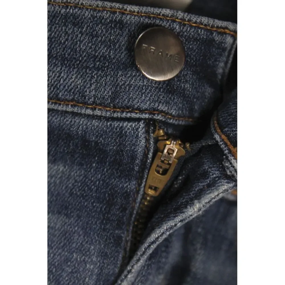 Frame Mens Skinny Jeans Blue Button Mid Rise Cotton Size 28
